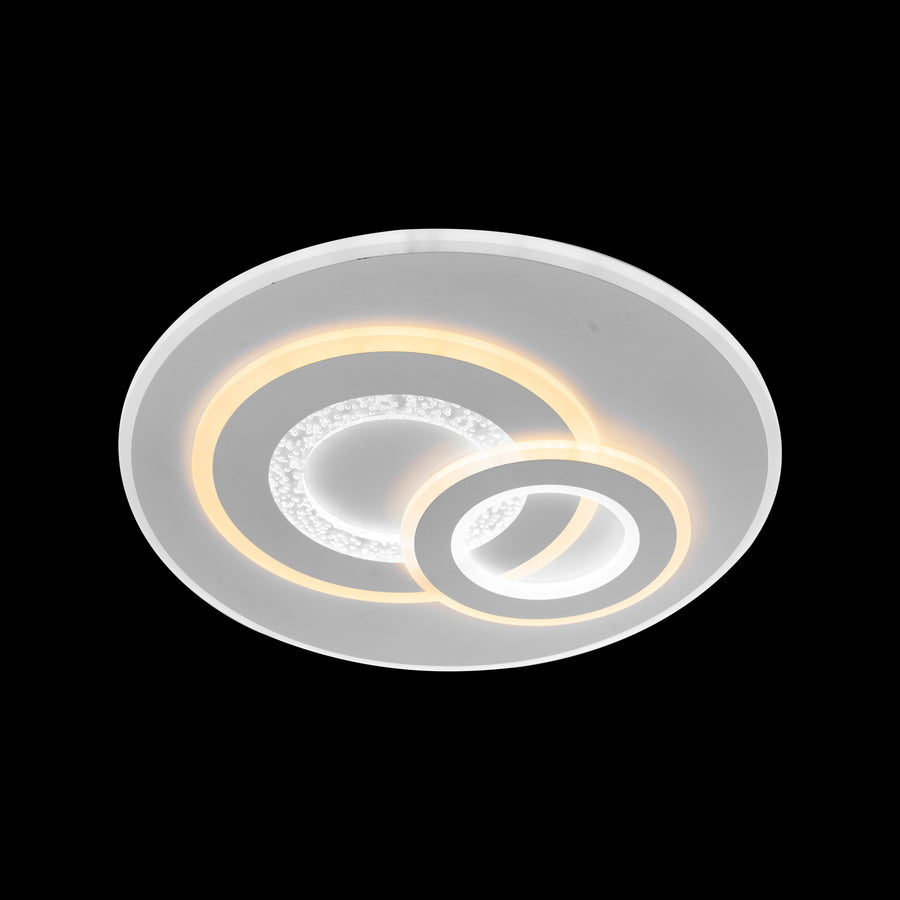 Lustra LED cu Telecomanda Remo, 200W, Alb, Acril, Dimabila