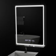Rectangular LED mirror, 60x80cm, Wizz MotionGlow Marcello sensor, De-fogging system, Clock & Thermometer, Dimable