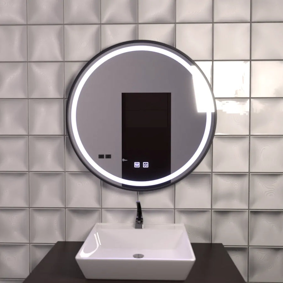 LED Round Mirror 60cm, Lucea Touch, Demister System, Dimmable