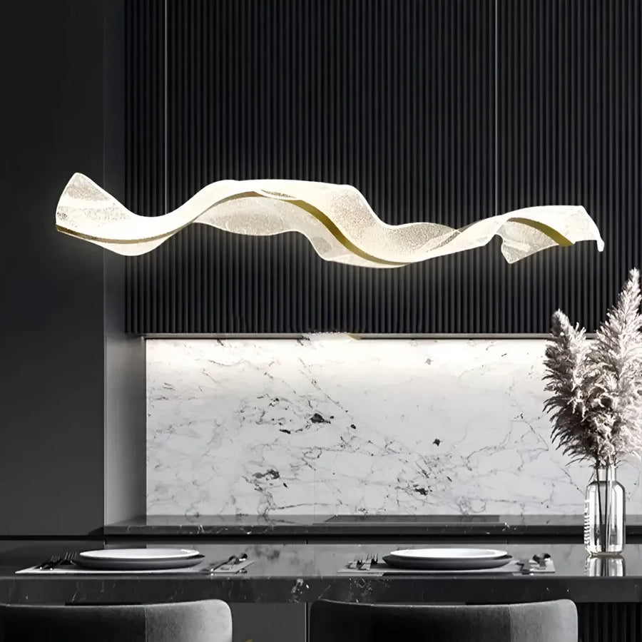 Hanging LED chandelier AMI 80W, Linear, Cold/Warm/Neutral light, Gold, Adjustable height