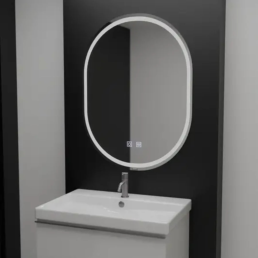 Oval LED mirror, 60x80cm, Velara Touch, Demister System, Dimmable