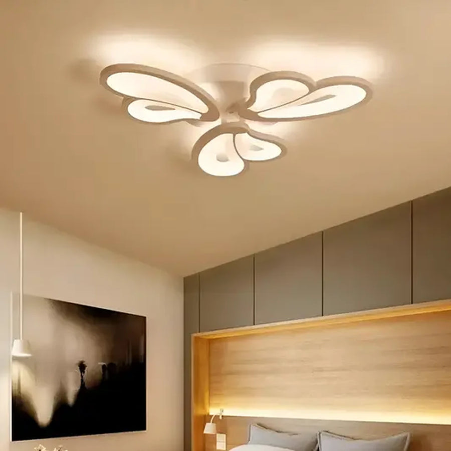 LED Chandelier with Remote Control BLOSSOM, 43W, 3 Petals, Cold/Warm/Neutral Light, Dimmable, White