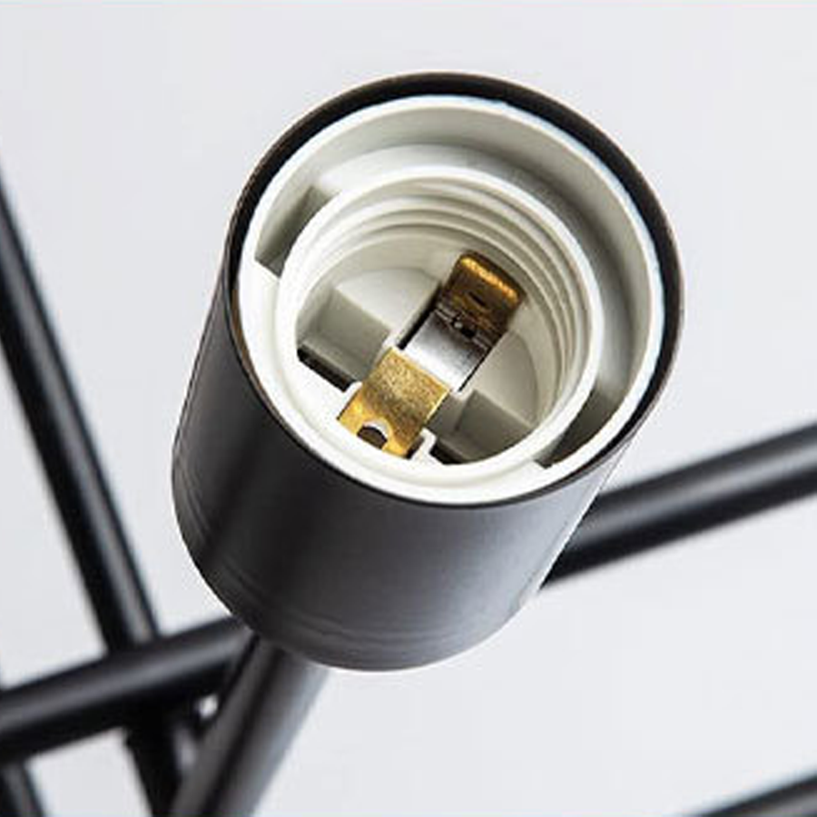 Modernist Octa 8 Chandelier, 8x E27, Black, Modern Design