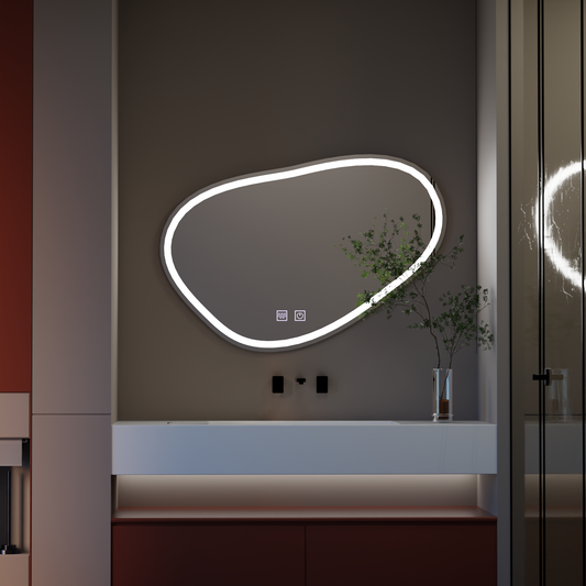 Quassare LED Touch Mirror, Demister System 90x65 cm