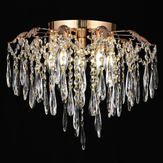 Crystal Chandelier CC9221/5FGD, 5x E14, Diameter 48cm, Shiny Gold