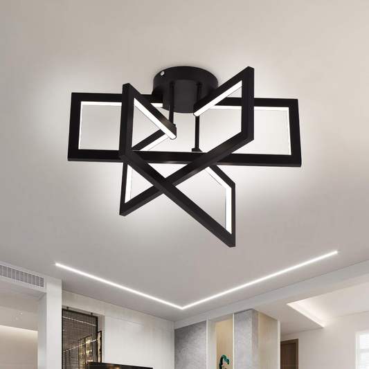 LED chandelier with remote control 73W, 3 Elements, Cold/Warm/Neutral light, Dimmable, Black, LT750/3BK