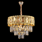 Corona Corona Corona 5xe14 chandelier, 40cm diameter, glossy gold, rebrable height