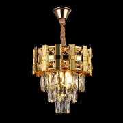 Cristal chandelier Aurelio Vesta 3xe14, 30cm diameter, glossy gold, rebrable height