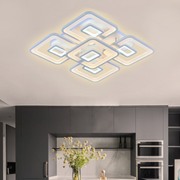 LED lust with remote control, felix, 5 squares, 107W, cold/hot/neutral light, unstable, white