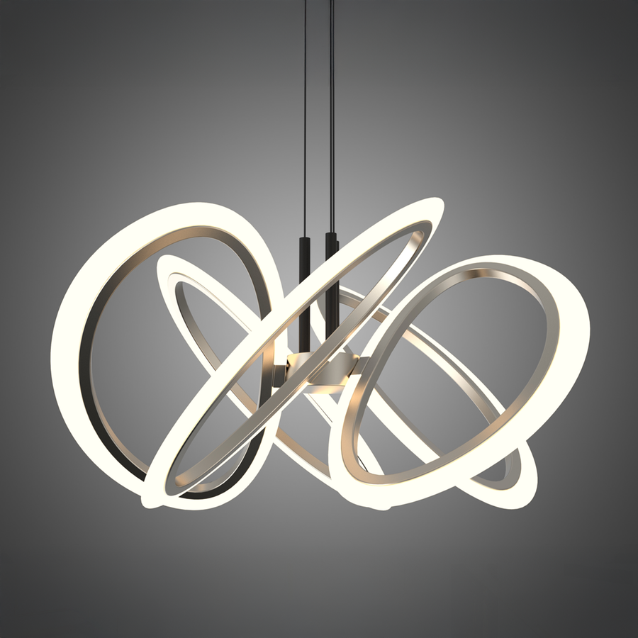 Suspended LED chandelier with remote control RIMINI 85W, 5 Elements, Cold/Warm/Neutral light, Dimmable, Gold