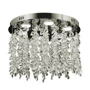 Round Alberian LED chandelier, 20W, cold/hot/neutral light, crystal, glossy chromium