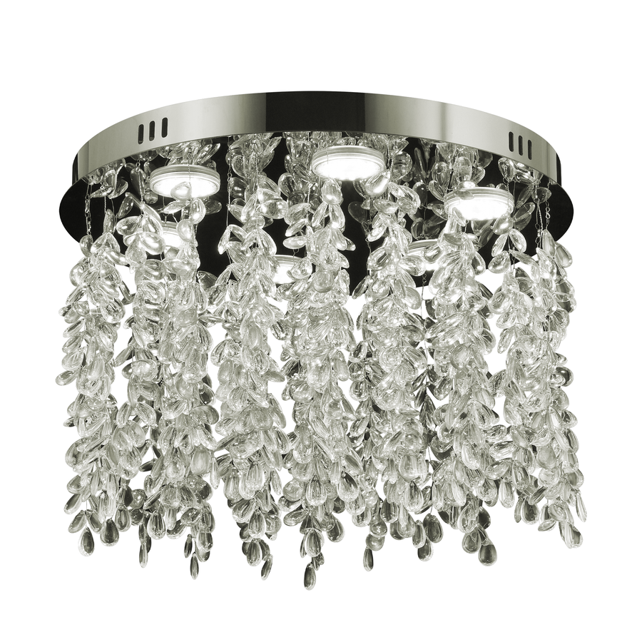 Round Alberian LED chandelier, 20W, cold/hot/neutral light, crystal, glossy chromium