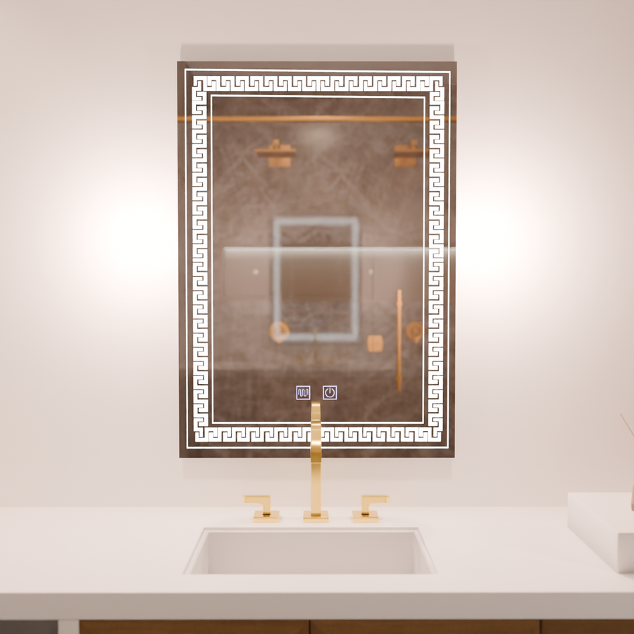 Rectangular LED mirror, 60x80cm, Touch Vivido, Demister System, Dimmable