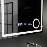 Rectangular LED Mirror, 60x60cm, Souverain MotionGlow Marcello, Demister System, Clock & Thermometer, Cosmetic Magnifier, Dimable