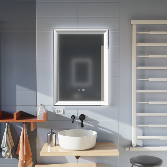 Rectangular LED mirror, Demist, 50x70cm, ADIS Basic Touch