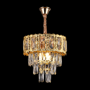 Crystal chandelier Corona Incanto 3xe14, 30cm diameter, glossy gold, rebrable height