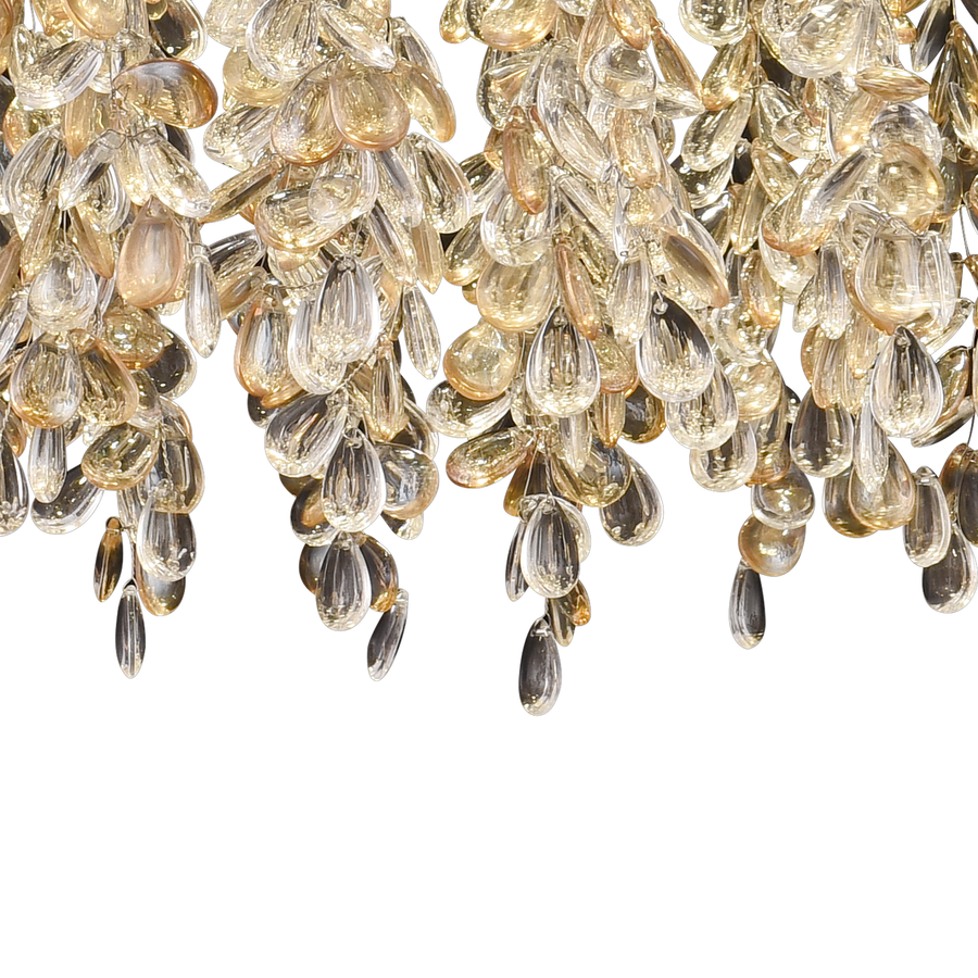 Crystal LED Chandelier LLC213/550GD Round, 30W, Cold/Warm/Neutral Light, Crystals, Shiny Gold