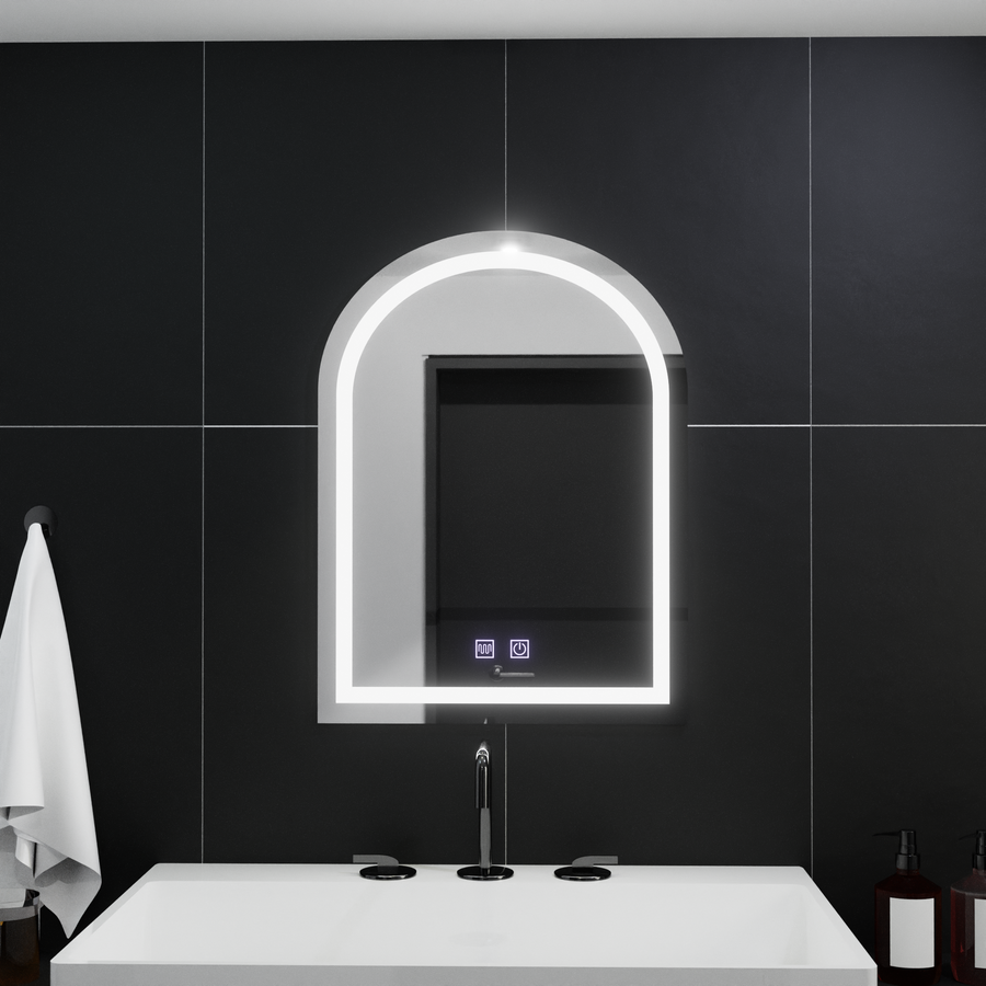 Arched LED mirror 60x80cm, Arco Touch, Demister System, Dimmable