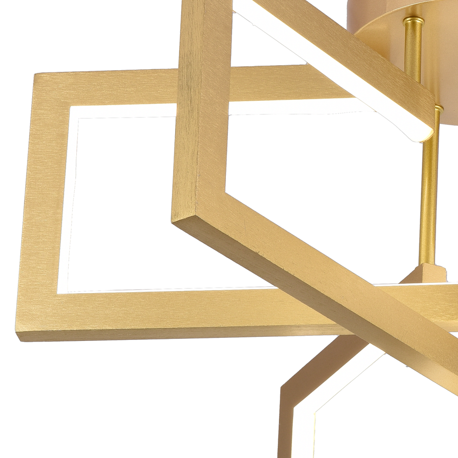LED chandelier with remote control 73W, 3 Elements, Cold/Warm/Neutral light, Dimmable, Gold