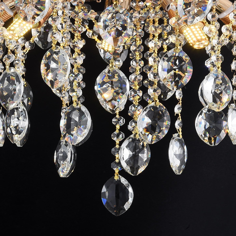 Crystal Chandelier CC9313/5FGD, 5x E14, Diameter 49cm, Gold