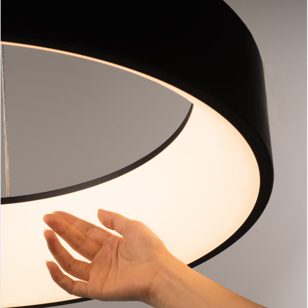 Suspended LED chandelier with remote control CHIARA, 74W, Cold/Warm/Neutral Light, Dimmable, Black