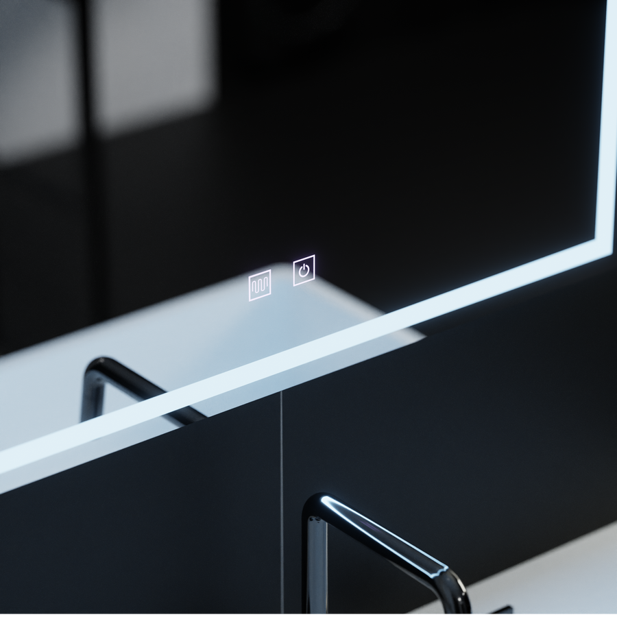 Rectangular LED mirror, 70x50cm, Umbria Touch, Demister System, Dimmable