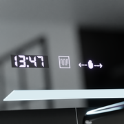 Rectangular LED mirror, 80x60cm, Rayonnement MotionGlow Marcello, Demister System, Clock & Thermometer, Dimmable