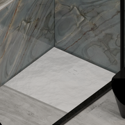 Square shower tray 90x90 cm, slim 3 cm, glossy white