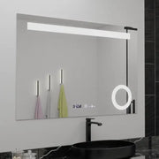Rectangular LED mirror, 100x75cm, ABSOLU MotionGlow Marcello, Demister System, Clock & Thermometer, Cosmetic Magnifier, Dimable