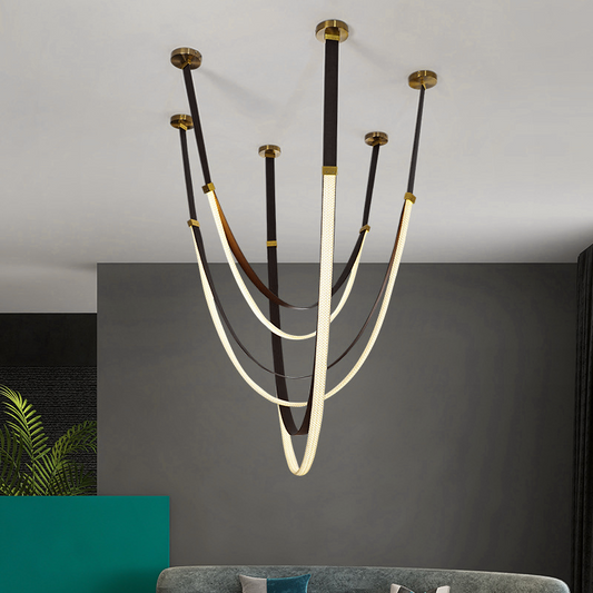 Modern Chandelier, LED, ARIA Largo, 31W, Warm light, Black