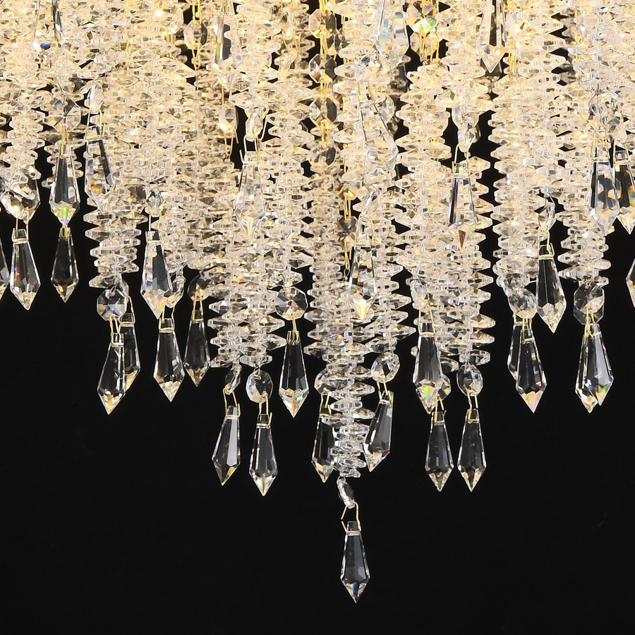Candelabru Cristal CC9323/8FGD, 8x E14, Diametru 60cm, Auriu