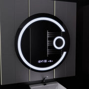 LED Round Mirror, 70cm, Visio MotionGlow Marcello, Demister System, Clock & Thermometer, Cosmetic Magnifier, Dimmable