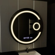LED Round Mirror, 70cm, Visio MotionGlow Marcello, Demister System, Clock & Thermometer, Cosmetic Magnifier, Dimmable