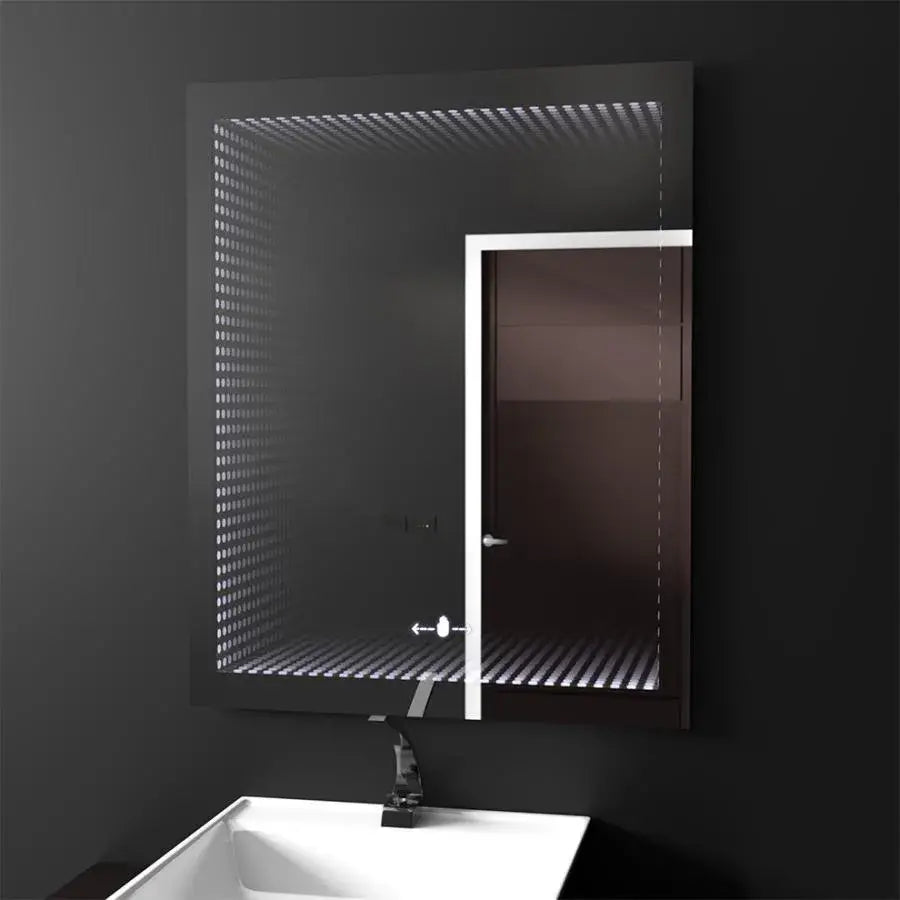 Rectangular LED mirror, 60x80cm, Morrin MotionGlow Marcello sensor, 3D effect