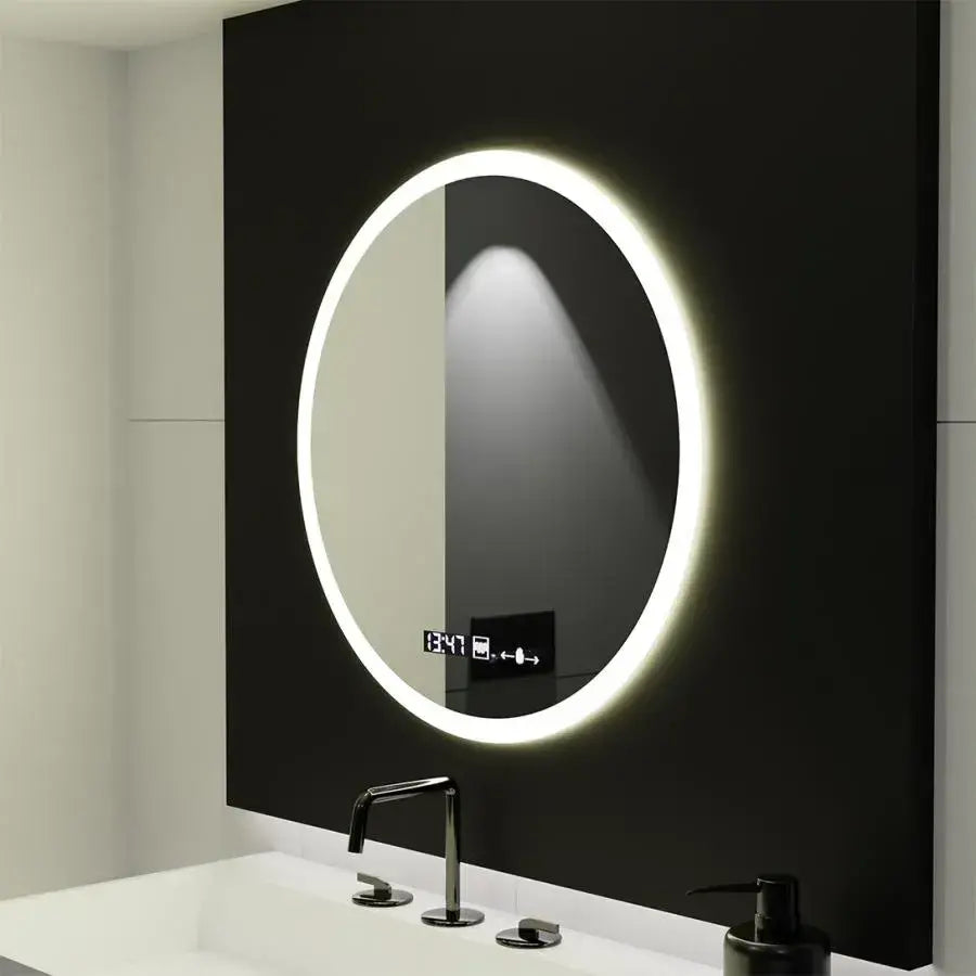 Mirror LED Round 50cm Giulia Sensor MotionGlow Marcellow System Defrosting Clock & Dimable Thermometer