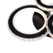 Marina LED Chandelier with Remote Control, 68W, Dimmable, Acrylic and Crystal, Black