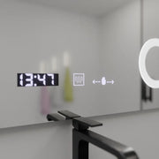 Rectangular LED mirror, 100x80cm, Precision MotionGlow Marcello, Demister System, Clock & Thermometer, Cosmetic Magnifier, Dimable