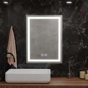 Rectangular LED Mirror 60x80cm Edge LUMINOUS Touch Defog System