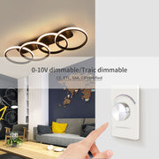LED LED LUST ELIO, 24W, 4 circles, cold/hot/neutral light, black black
