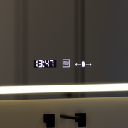 Rectangular LED Mirror 120x80cm Vérité MotionGlow Marcello, Defog System, Thermometer and Clock, Dimmable
