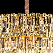 Corona Zaffiro 8xe14 crystal chandelier, 60cm diameter, glossy gold, rebrable height
