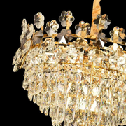 WINDSOR Eleganza Crystal Chandelier 6x E14, Diameter 49cm, Shiny Gold, Adjustable Height