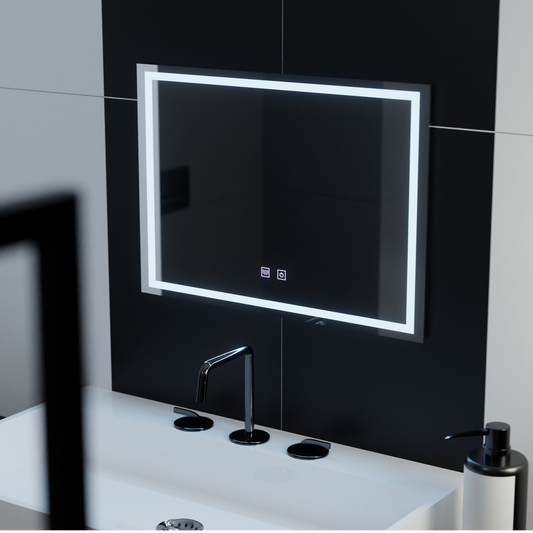 Rectangular LED mirror, 70x50cm, Umbria Touch, Demister System, Dimmable