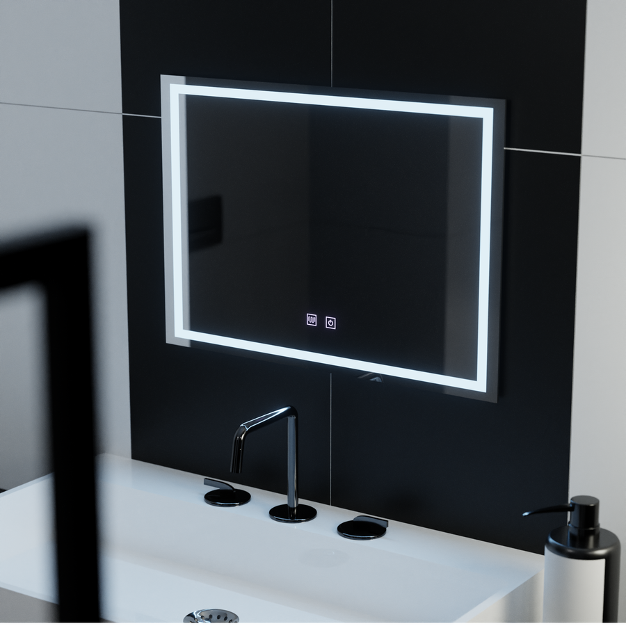 Rectangular LED mirror, 70x50cm, Umbria Touch, Demister System, Dimmable