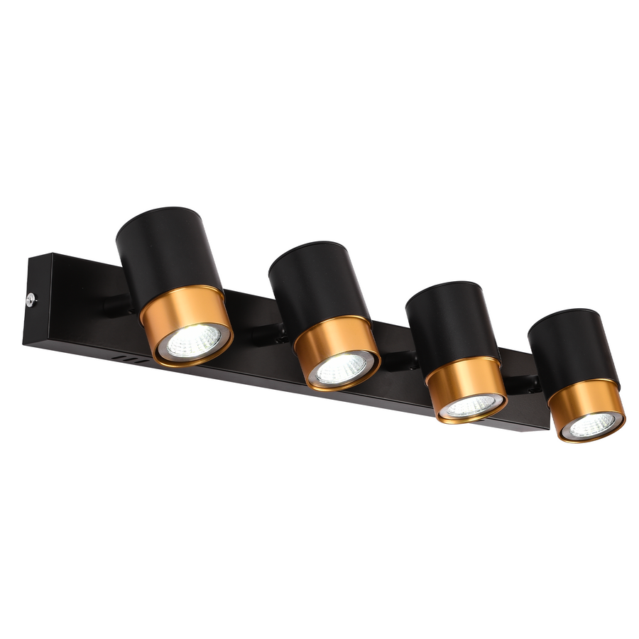 LED Projector with 4 Projectors, 3000K/4000K/6000K, Gold, Metal and Acrylic