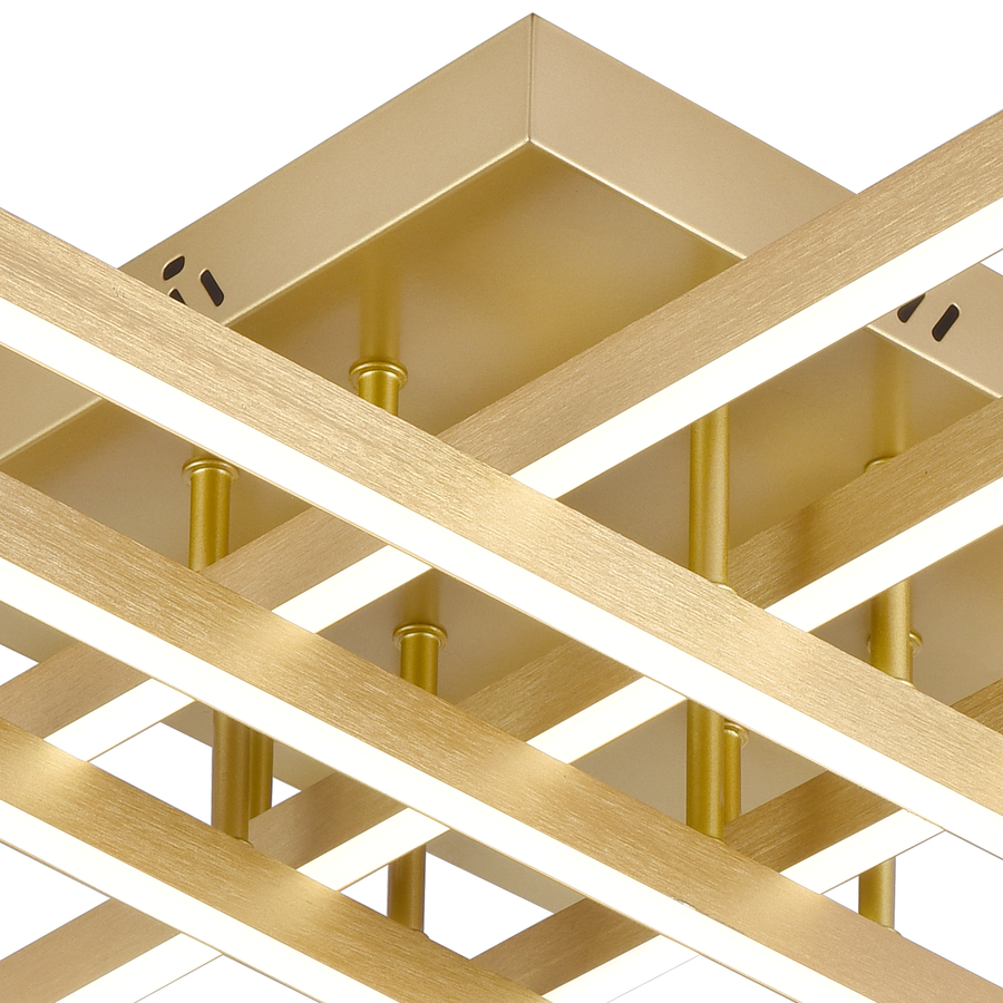 LED Chandelier with Remote Control LINEX, 83W, Light 3000K/4000K/6000K, Dimmable, Gold