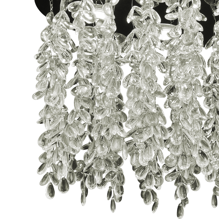 Round Alberian LED chandelier, 20W, cold/hot/neutral light, crystal, glossy chromium