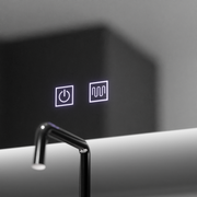 Half-moon LED mirror, 60x54, Soluna Touch, Demister System, Dimmable