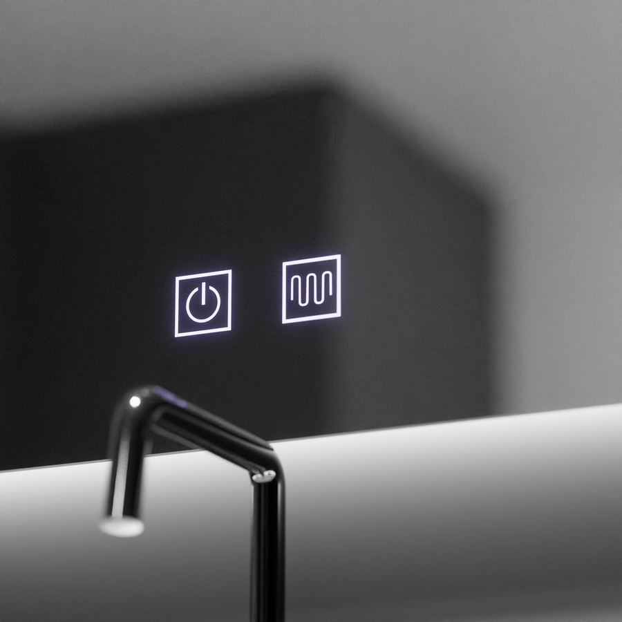 Half-moon LED mirror, 60x54, Soluna Touch, Demister System, Dimmable