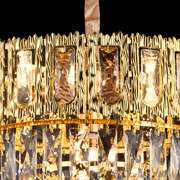 Corona Corona Corona 5xe14 chandelier, 40cm diameter, glossy gold, rebrable height
